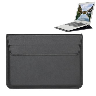 Universal Envelope Style PU Leather Case with Holder for Ultrathin Notebook Tablet PC 15.4 inch, Size: 39x28x1.5cm(Black)