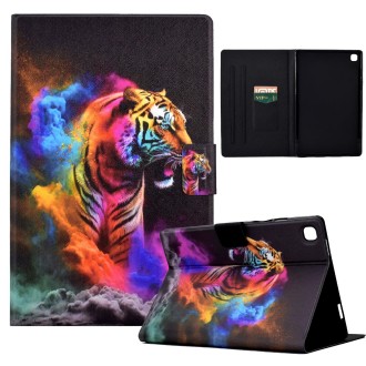 For Samsung Galaxy Tab A 10.1 T510 Coloured Drawing Leather Tablet Case(Tiger)