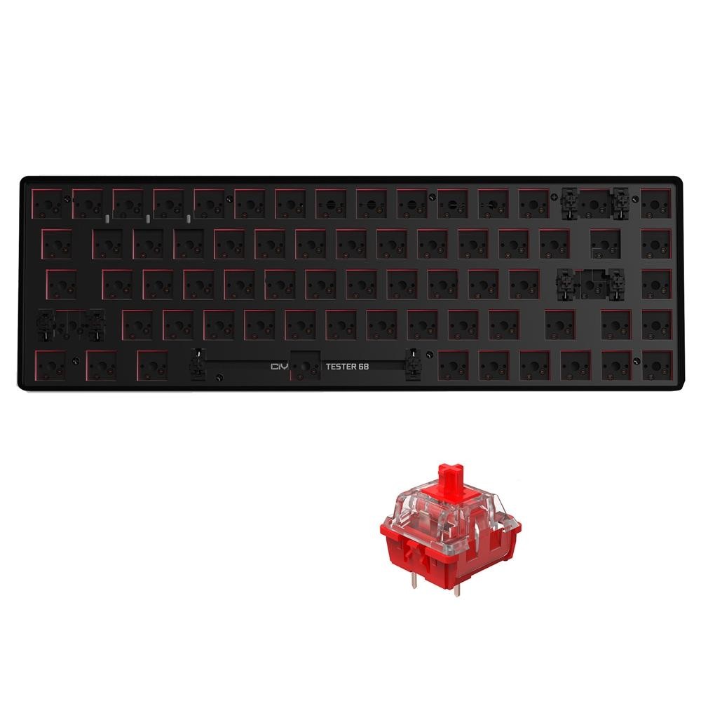 Dual-mode Bluetooth/Wireless Customized Hot Swap Mechanical Keyboard Kit + Red Shaft, Color: Black