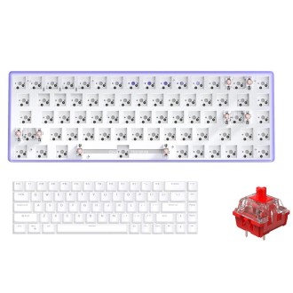 Dual-mode Bluetooth/Wireless Customized Hot Swap Keyboard Kit + Red Shaft + Keycap, Color: Purple