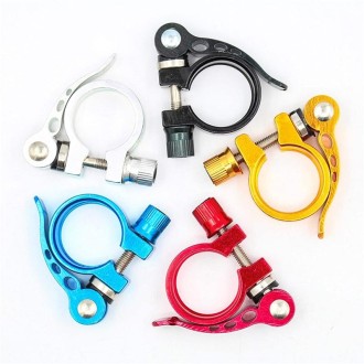 5 PCS Bicycle Accessories Quick Release Clip Road Bike Seatpost Clamp, Size: 34.9mm(Yellow)