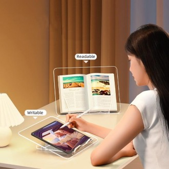 BG-2Y For iPad Tablet PC Angle Adjustable Transparent Acrylic Reading Bookshelf