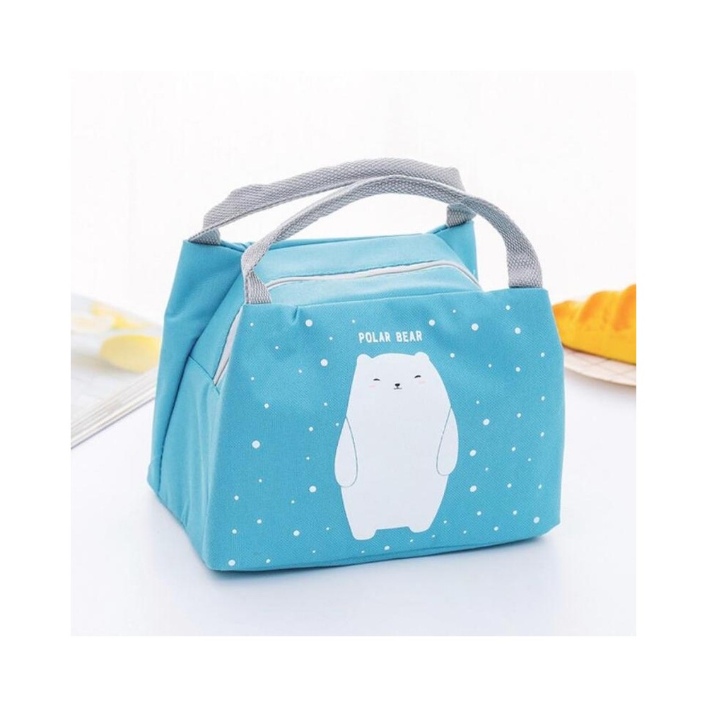 Portable Student Lunch Outdoor Portable Insulation Child Cute Student Lunch Box Bag(Polar Bear)