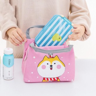 Portable Student Lunch Outdoor Portable Insulation Child Cute Student Lunch Box Bag(Polar Bear)