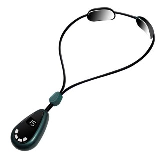 XMG-770 Pendant Cervical Massager Double Pulse Neck Massager with Hot Compress(Dark Green)