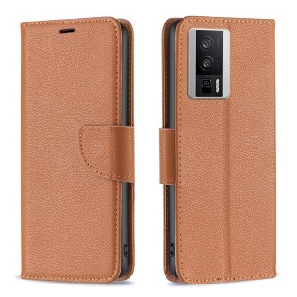 For Xiaomi Redmi K60 / K60 Pro Litchi Texture Pure Color Leather Phone Case(Brown)