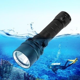 PULUZ 1000LM Aluminum Alloy 50m Depth Diving LED Flashlight Cold White Light Torch Light