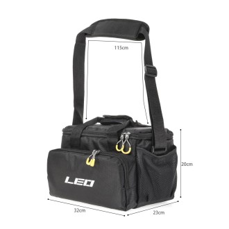 LEO 28048 Thickening Square Road Sub Bag Bait Wheel Fishing Gear Bag(Black)