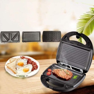 3 in 1 Sandwich Maker Multi-Function Waffle Maker Panini Breakfast Maker, EU Plug