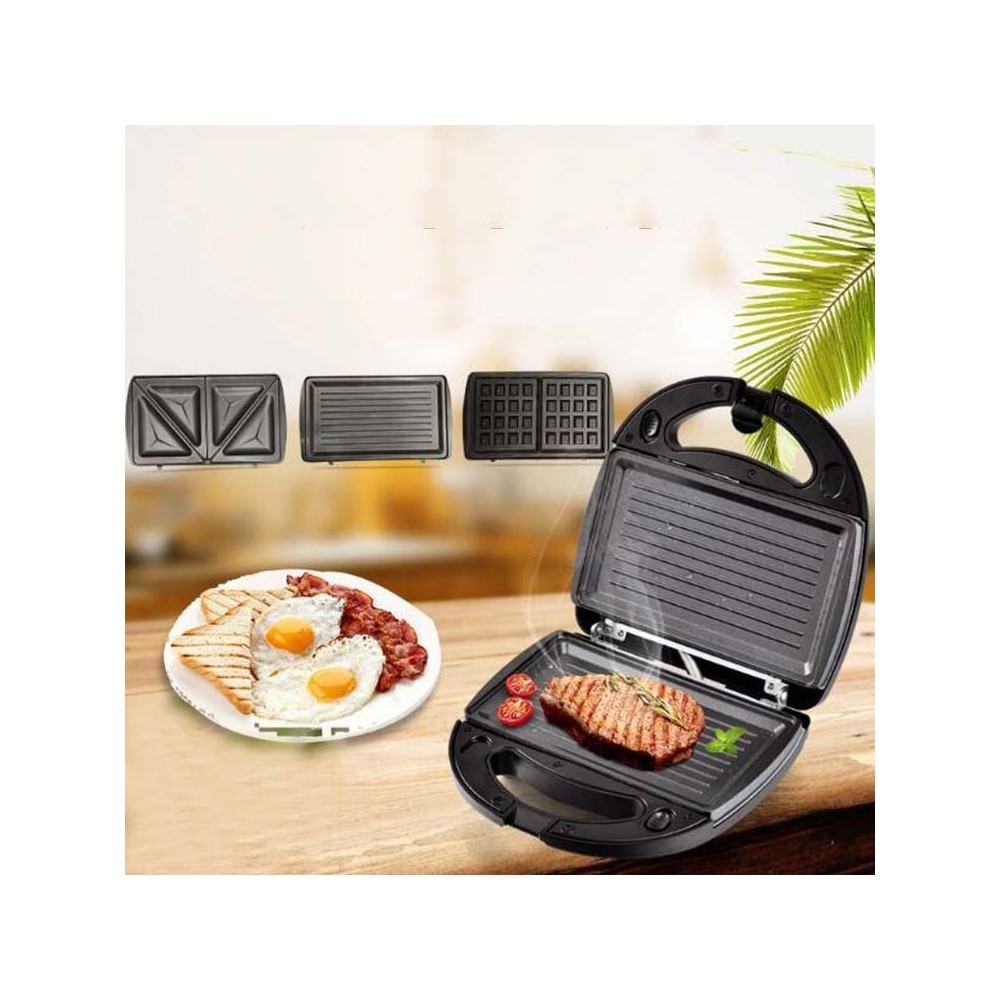 3 in 1 Sandwich Maker Multi-Function Waffle Maker Panini Breakfast Maker, EU Plug