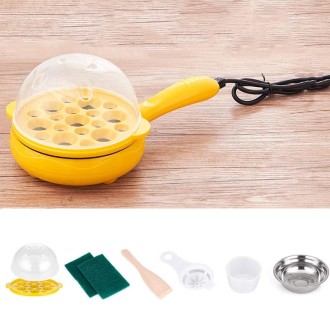 350W Electric Egg Omelette Cooker Frying Pan Steamer Cooker,EU Plug,Style: Single Layer Set Yellow 