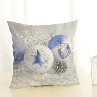 Christmas Decoration Cotton and Linen Pillow Office Home Cushion Without Pillow, Size:45x45cm(White Snow)