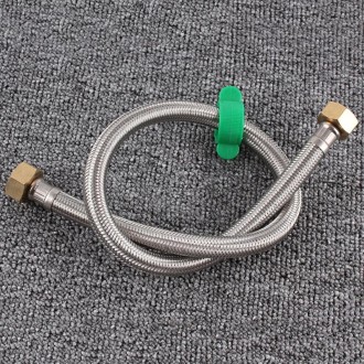 60cm Copper Hat 304 Stainless Steel Metal Knitting Hose Toilet Water Heater Hot And Cold Water High Pressure Pipe 4/8 Inch DN15 