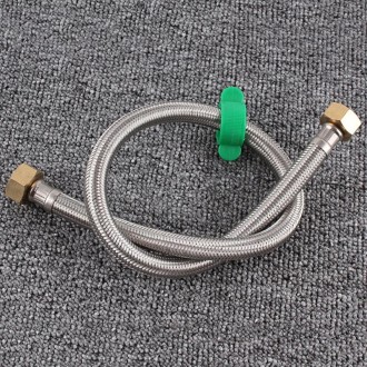 80cm Copper Hat 304 Stainless Steel Metal Knitting Hose Toilet Water Heater Hot And Cold Water High Pressure Pipe 4/8 Inch DN15 