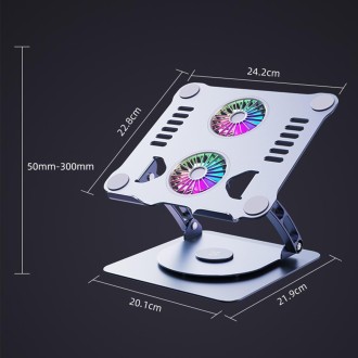 R- JUST HZ13-1 Rotating Foldable Multi-Angle Aluminum Alloy Laptop Fan Bracket (Grey)