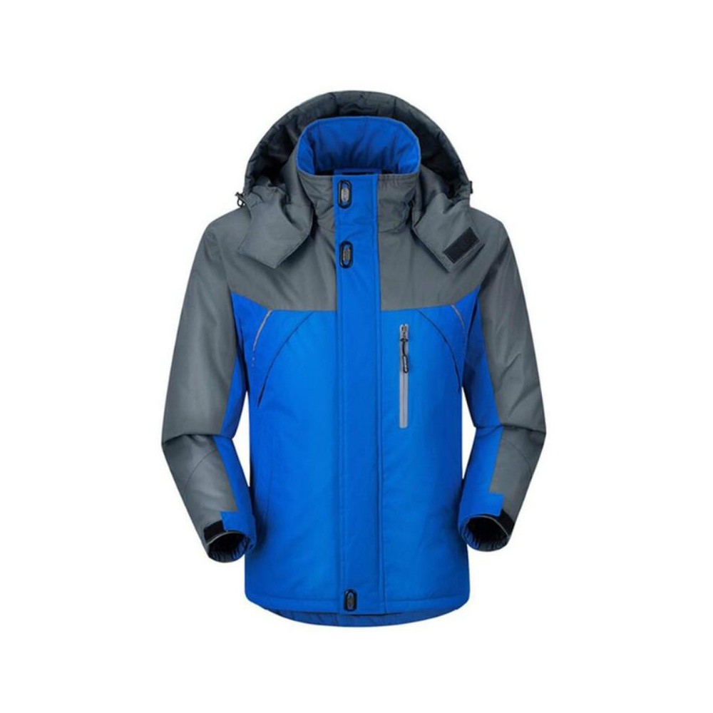 Men Winter Thick Fleece Waterproof Outwear Down Jackets Coats, Size: XXXXXL(Blue)