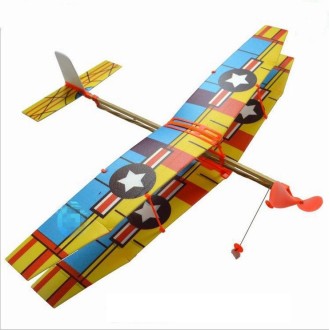 DIY Assemble Rubber Powered Model Plane Glider Aircraft Toy Educational Toys, Random Style Delivery