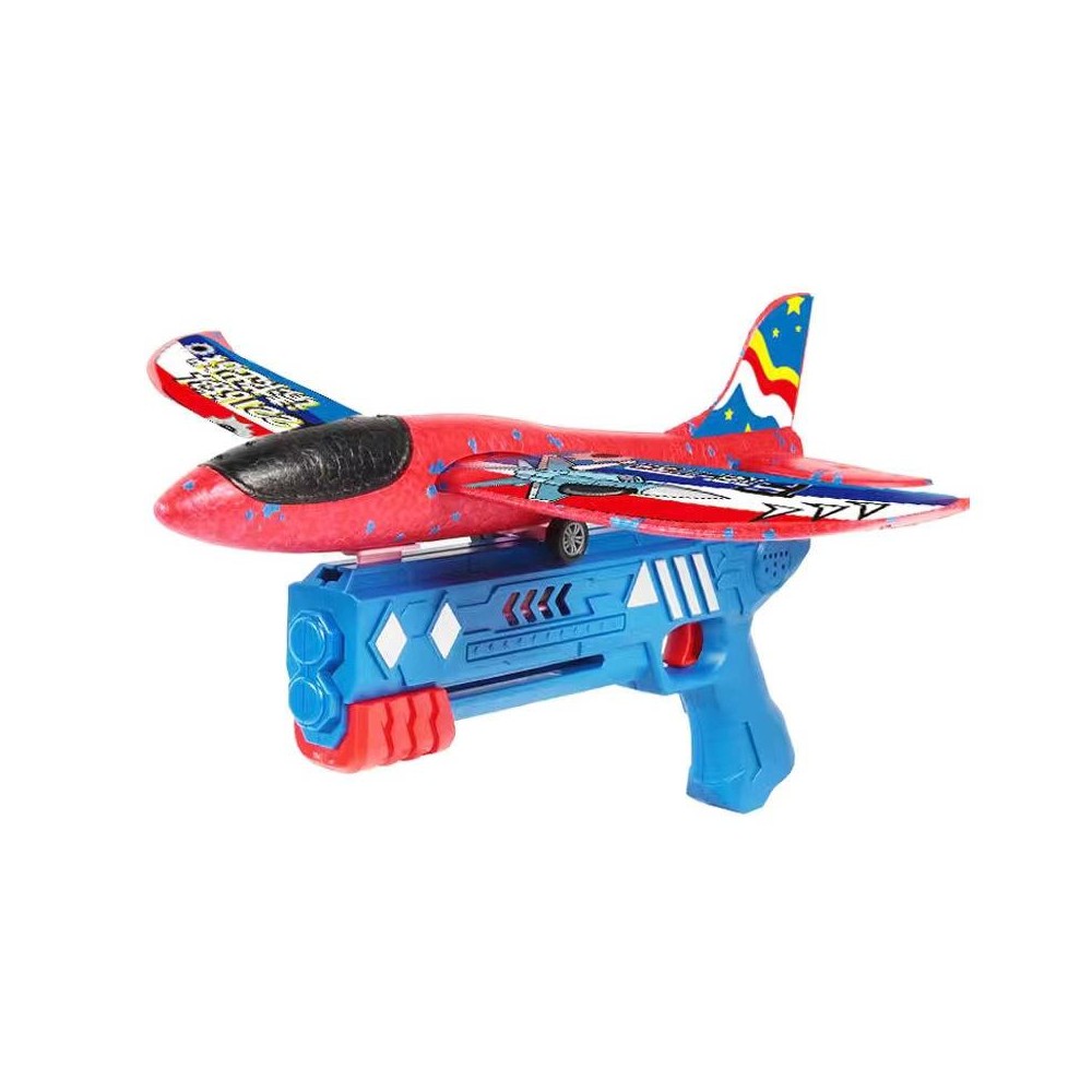 BY-0212 Foam Plane Hand Throw Catapult Aircraft Launcher Glider Model, Color: Blue