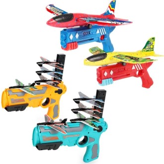 BY-0212 Foam Plane Hand Throw Catapult Aircraft Launcher Glider Model, Color: Blue