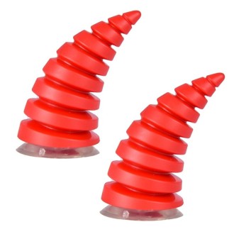 2PCS Motorcycle Horn Sucker Helmet Decoration(Red)