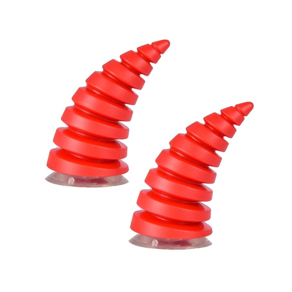 2PCS Motorcycle Horn Sucker Helmet Decoration(Red)