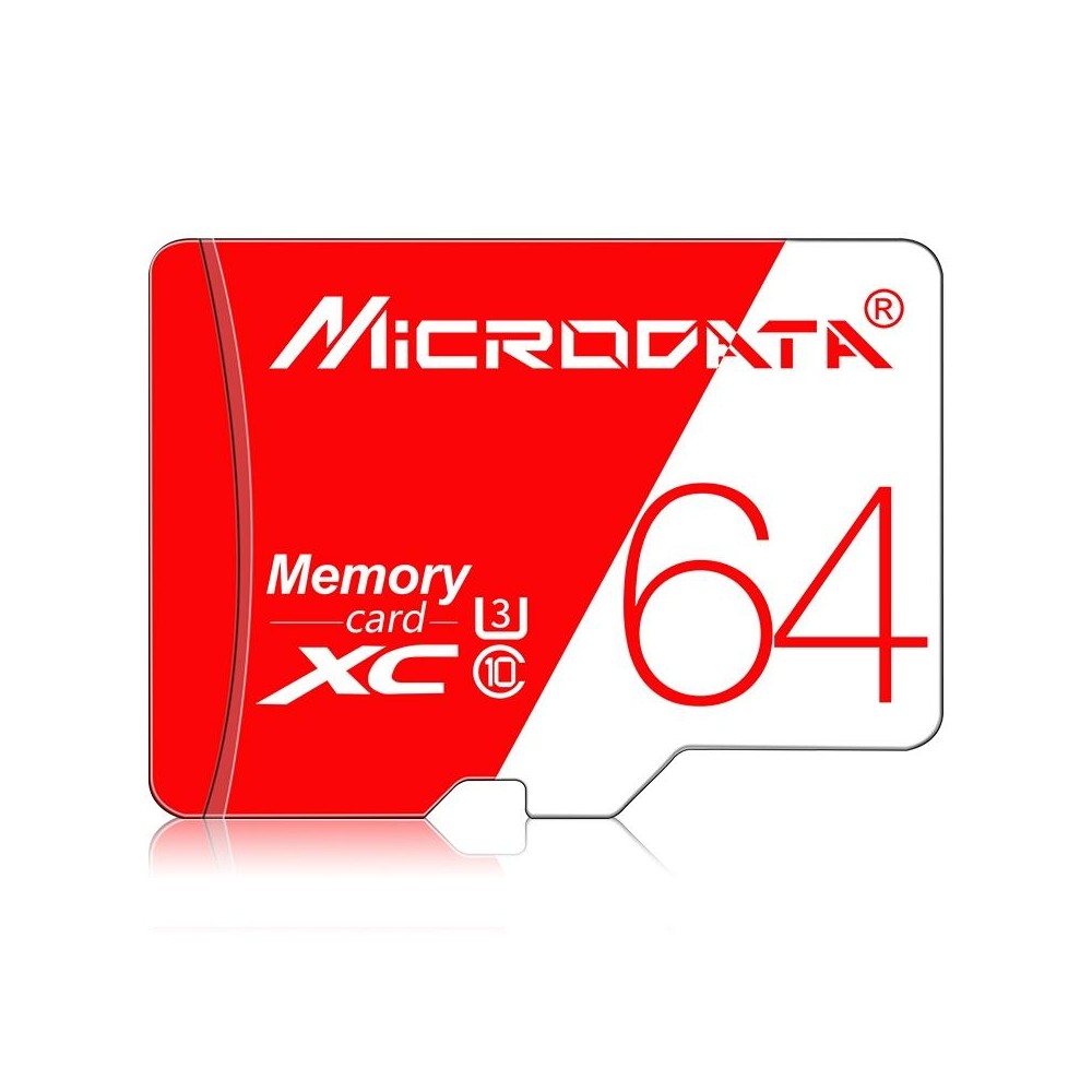 MICRODATA 64GB High Speed U3 Red and White TF(Micro SD) Memory Card