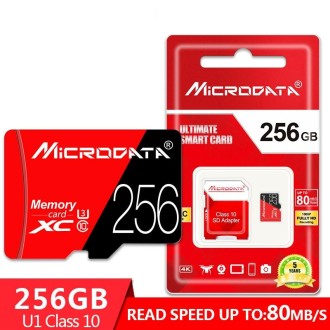 MICRODATA 256GB U3 Red and Black TF(Micro SD) Memory Card