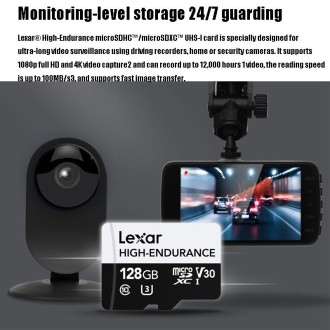 Lexar MicroSDHC 128GB High-endurance Driving Recorder Video Surveillance Camera TF Memory Card Video Card