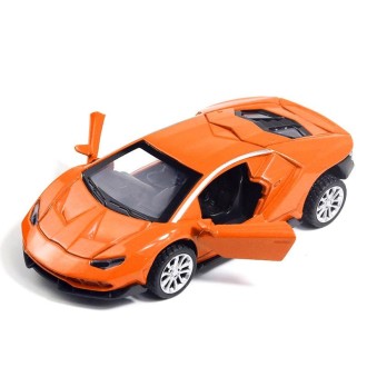 1:36 Simulation Alloy Sports Car Model Children Toy Car Baking Cake Decorative Ornament(Orange)