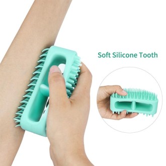 Pet Cleaning Silicone Bath Brush Pet Massage Cleaning Brush(Teal Green)