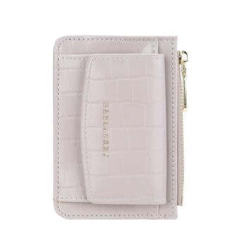 Baellerry Crocodile Pattern Multifunctional Card Holder Small Zipper Coin Purse(Grey)