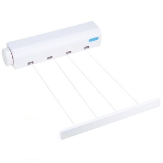 Spring Automatic Retractable Clothesline Drying Rack Towel Rack,Style: Four Wired