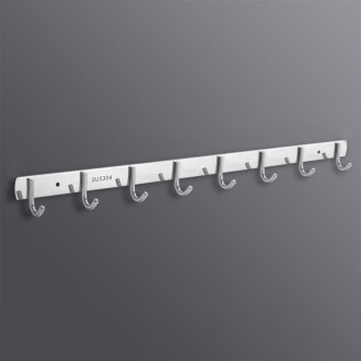 304 Stainless Steel No Punching Door Rear Coat Hook, Specification: 8 Hooks