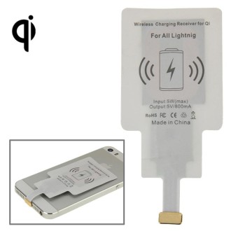 8Pin Wireless Charging Receiver, For iPhone 7 Plus / 7 / 6 Plus / 6 / 5S / 5C / 5(White)