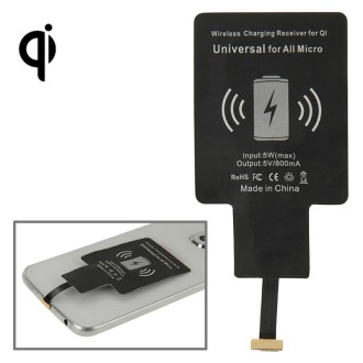 Wireless Charging Receiver For QI, Universal for All Micro(Black)