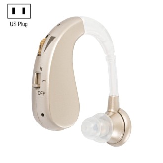 Hearing Aid Audiphones Sound Amplifier US Plug(Golden)