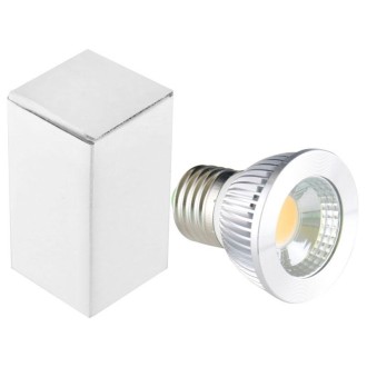 E27 5W 475LM LED Spotlight Lamp, 1 COB LED, Warm White Light, 3000-3500K, AC 85-265V, Silver Cover