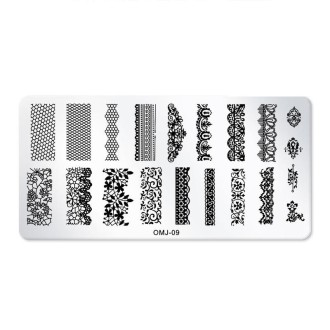 5 PCS Square Nail Art Print Template Nail Accessories(OMJ-09)