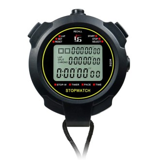 YS Stopwatch Timer Training Fitness Competition Stopwatch, Style: YS-710 10 Memories(Black) 