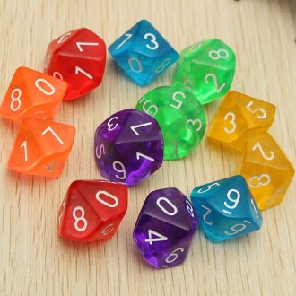 4 PCS Transparent Polyhedron Outdoor Bar Family Party Game Dice(Random Color Dlivery)