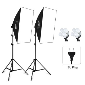 PULUZ Softbox Lighting Kit 2 PCS 50x70cm Professional Photo Studio Photography Light Equipment with 8 x E27 24W E27 Socket Bulb 