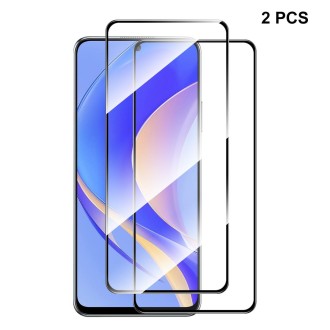 For Huawei Nova Y90 2pcs ENKAY Full Glue 0.26mm 9H 2.5D Tempered Glass Full Film