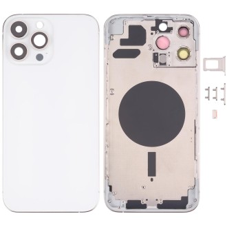 Back Housing Cover with SIM Card Tray & Side  Keys & Camera Lens for iPhone 13 Pro Max(White)