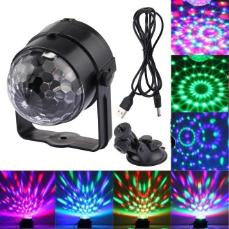 3W RGB Magic Ball LED Stage Light , USB Sound Control Rotating Disco DJ Light, DC 5V