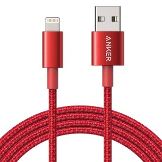 ANKER USB to 8 Pin Apple MFI Certificated Nylon Weaving Charging Data Cable, Length: 1m(Red)