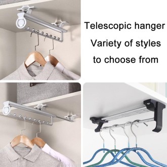 Y02 10 inches 3 Beads Wardrobe Hardware Push-Pull Hanging Rod Clothes Rail