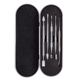 Nail Art Tool Set Smoke Cream Spoon Stainless Steel Steel Push Smoke Oil Spoon, Specification: 5 In 1 Silver