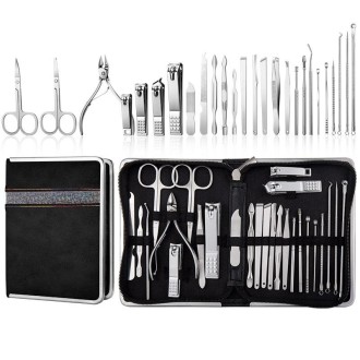 26 In 1 Black  Nail Clipper Set Manicure Set Stainless Steel Nail Clipper Manicure Tool