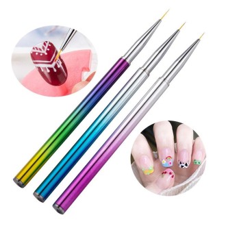 3 in 1 Color Titanium Nail Pen Color Drawing Pen Drawing Flower Nail Tool(7/9/11mm)