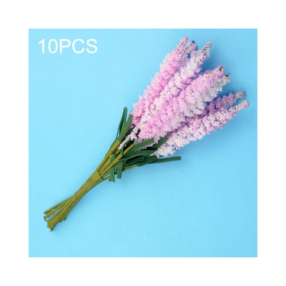 10 PCS DIY Wreath Material Artificial Flowers PE Mini Lavender Wedding Home Decoration(Dark Pink)